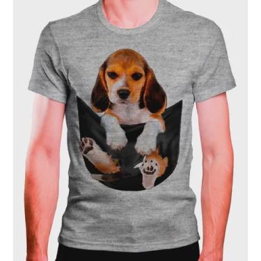 Imagem de Camiseta Masculina Beagle No Bolso Rasgado