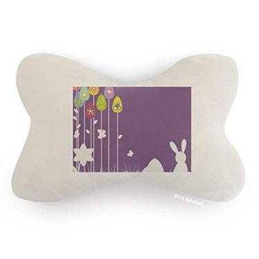 Imagem de DIYthinker Almofada de apoio de cabeça para decoração de pescoço para carro de borboleta roxa festival de religião da Páscoa