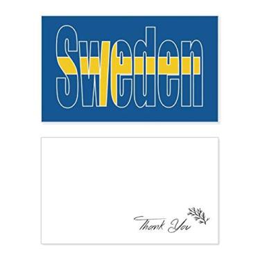 Imagem de Nome da bandeira do país da Suécia, cartão de agradecimento, papel de aniversário, agradecimento de casamento