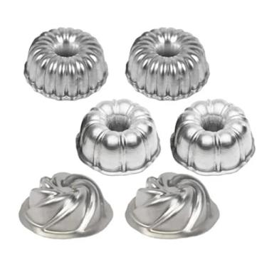 Imagem de Kit 6 Pçs Mini Forma Bolo Vulcão Pudim Torta Suíça Decorada