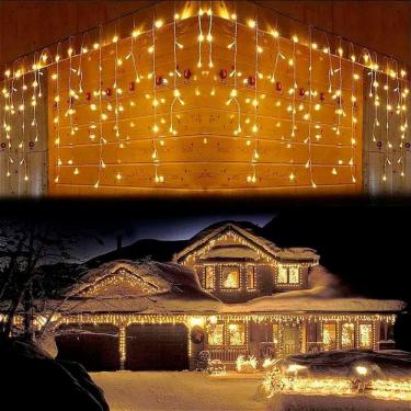 Imagem de Luz de Natal Cascata 400 Lâmpadas Led War Fio Branco Bivolt 10m 