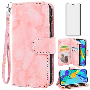 Imagem de Asuwish Capa de telefone para Huawei P30 Pro carteira celular com protetor de tela de vidro temperado e couro mármore flip porta-cartão de crédito suporte Havaí P30Pro P 30 Pro30 mulheres homens rosa