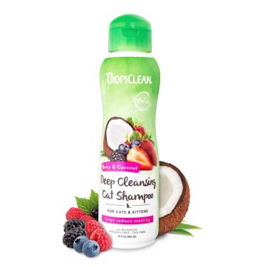 Imagem de Shampoo para gatos TropicClean de limpeza profunda de frutas vermelhas e coco 355 ml