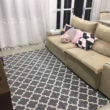 Imagem de Tapete Moderno Para Quarto Sala Supreme Cinza Antiderrapante Várias Medidas (1,40m x 1,00m)
