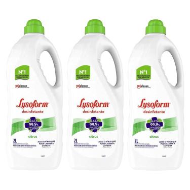 Imagem de Kit 3 Desinfetante Líquido Lysoform Citrus 2L cada