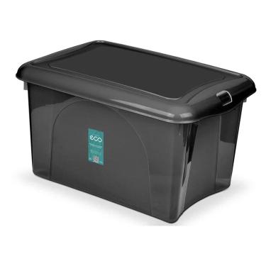 Imagem de Organizador 16,6L Plasvale Eco C/Tampa Preto