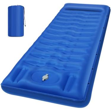 Imagem de GLMNES Almofada de dormir, almofada de dormir inflável ultraleve de 15 cm para acampamento, bomba embutida, melhor para acampamento, caminhada, airpad, bolsa de transporte, kit de reparo, colchão de