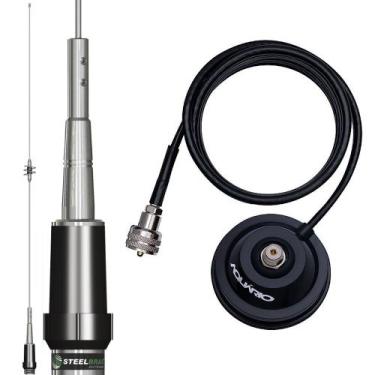 Imagem de Antena Móvel Dual Band Vhf Uhf Ap0191 Suporte Magnético com Cabo 4 Met