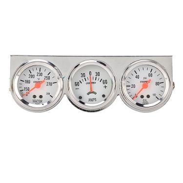 Imagem de Conjunto Universal de Kit de Medidor Triplo de 52 Mm 3 Em 1 AMP Medidor de Temperatura água de Pressão de óleo para a Maioria Dos Veículos 12V Modificação Interior Exterior do