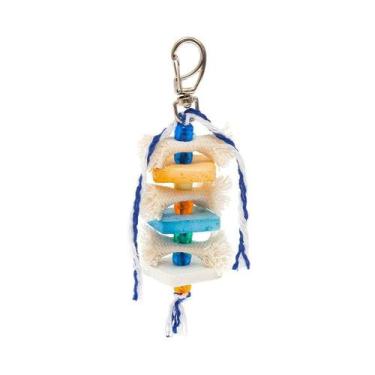 Imagem de Brinquedo Kakatoo Bica Pedra Cordas para Pássaros - Cores Sortidas - T