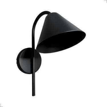 Imagem de Arandela Parede Industrial Curvada Cúpula Alumínio Preto - Spotline