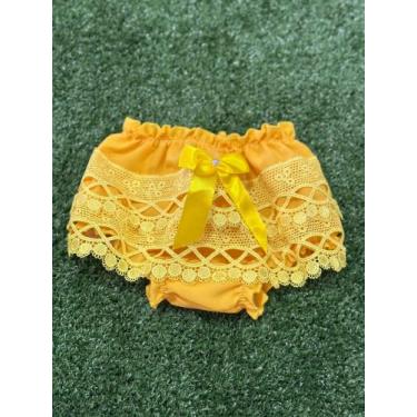 Imagem de Calcinha Bunda Rica Menina Bebê Infantil Luxinho - AUREA, Amarelo, TAM