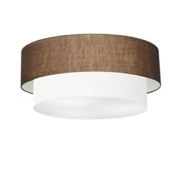 Imagem de Plafon Para Quarto Cilíndrico SQ-3064 Cúpula Cor Café Branco - Vivare