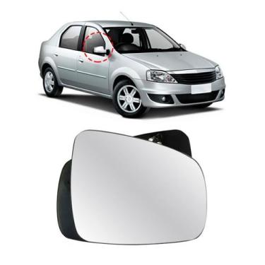 Imagem de Lente Retrovisor Renault Sandero / Logan 2010 a 2014 Duster 2011 a 201