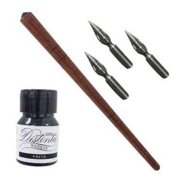 Imagem de Penas Alto Nível Para Caligrafia Lettering 1 Cabo 1 Nanquim - coisasdo