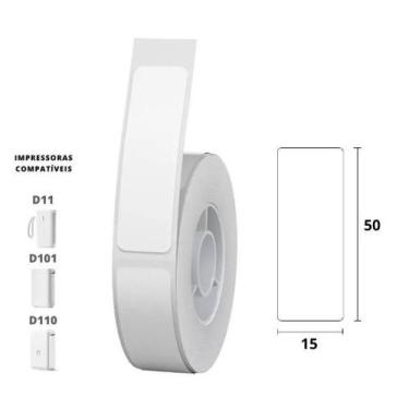 Imagem de 1 Rolo Etiqueta Niimbot D110 D101 D11 15x50mm (130pçs)