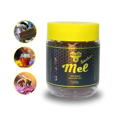 Imagem de Mel 100% puro natural BEES BUZZ  40 Sachês 200g pote