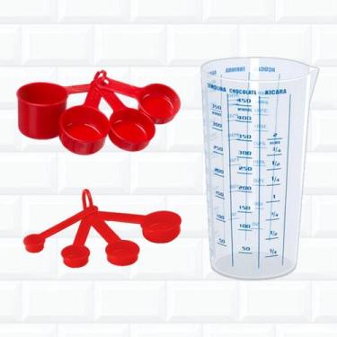 Imagem de Kit Medidores Cozinha Copo 500Ml + Colher + Xicaras - Isamar