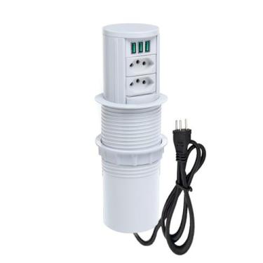Imagem de Torre Multiplug Automático 2 Tom 10a + 3 usb 5.2A + Indução - CONNECT 