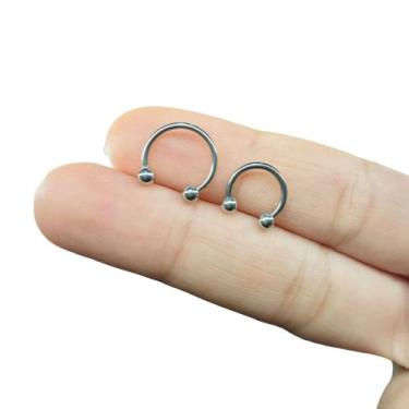 Imagem de Piercing Ferradura 100% Titânio Septo Orelha Tragus Smile - RaraSteel 
