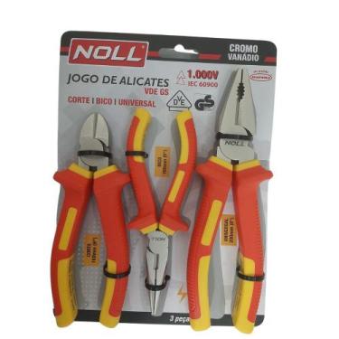 Imagem de Jogo de alicates vde universal corte e bico noll 6240001