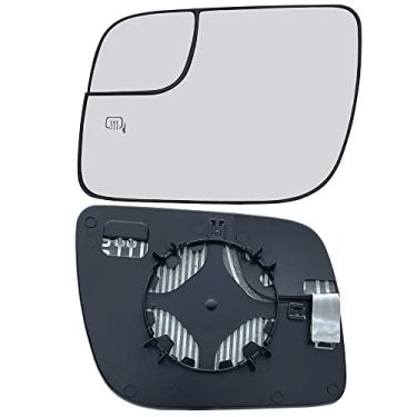 Imagem de Vidro retrovisor lateral do motorista Explorer compatível com Ford Explorer 2011-2017 vidro retrovisor aquecido à esquerda BB5Z17K707L, BB5Z17K707M com espelho de ponto cego e suporte traseiro