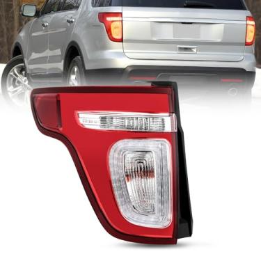 Imagem de Nilight Conjunto de lanterna traseira compatível com lâmpada traseira Ford Explorer 2011, 2012, 2013, 2014 e 2015, estilo original, com lâmpadas LED e halógenas lado do motorista