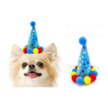 Imagem de Fantasia Para Cachorro Chapéu de Aniversário Festa Para Pets Cães Gato