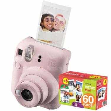 Imagem de Câmera Fujifilm Instax Mini 12 Revela Foto + Pack Filme 60 Fotos Rosa,