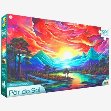 Imagem de Por do sol Brinquedo Educativo Quebra Cabeça 1000 PÇs - GGB Brinquedos