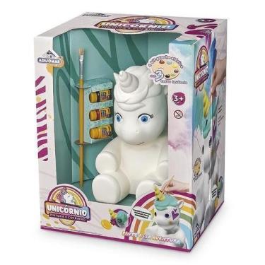 Imagem de Unicórnio Pintura E Cofrinho - Kit 3 Tinta Guache Adijomar