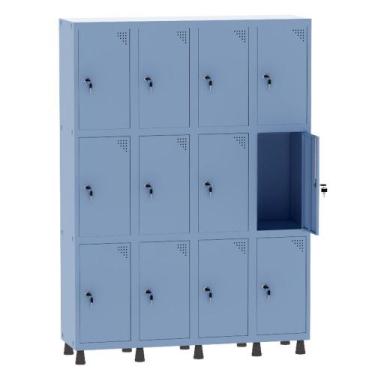 Imagem de Armário Guarda Volume Locker Roupeiro 4 Vãos 12 Portas Aço GRF504/12 A