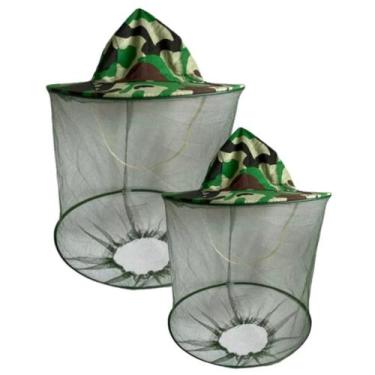 Imagem de Chapéu mosquiteiro camuflado KIT C/ 2UN - Tela anti-insetos - SR APICU