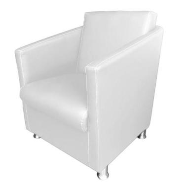 Imagem de Poltrona Decorativa Tilla Pés Cromado Napa Branco - SA Móveis - Estopa