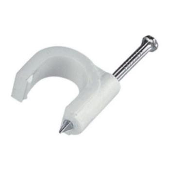 Imagem de Fixador P/ Cabo Coaxial 08Mm C/ Prego Aço Br - 20 Unidades - BEMFIXA