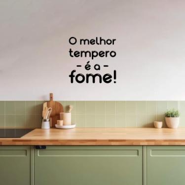Imagem de Adesivo Frase O Melhor Tempero é a Fome Geladeira Cozinha Restaurante 