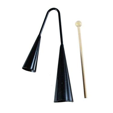 Imagem de Agogo Bell Instrumento de percussão de samba tradicional de dois tons com bastão de madeira para