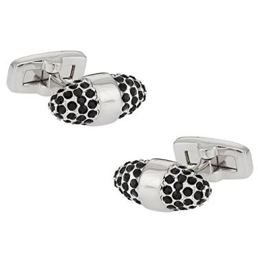 Imagem de Abotoaduras de cristal em preto com caixa de apresentação Cuff-Daddy