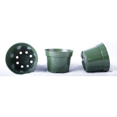Imagem de 30 novos potes de plástico Dillen de 10 cm - estilo azaléia ~ Os vasos são redondos de 10 cm na parte superior e 7 cm de profundidade. Cor: verde