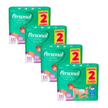 Imagem de Kit 4 Fralda Personal Baby Protect & Sec Tamanho XXG Leve 28 Pague 26 