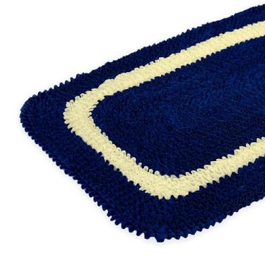 Imagem de Tapete Multiuso 60cm x 40cm Frufru Malha Gel Decoração Avulso (AZUL ROYAL - PALHA)