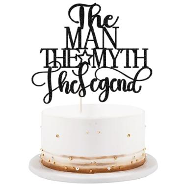 Imagem de The Man The Myth The Legend Cake Topper,Legend Retirement Party Decorations,Man, father Theme Birthday Party Decorations Supplies (black)