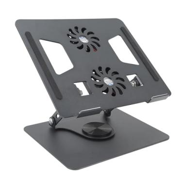 Imagem de Suporte para Laptop Divertido, Suporte Ajustável para Laptop Com Ventilador de Resfriamento, Suporte Giratório Oco para Laptop para Telefone, Tablet, Laptop e Livros de 11 a 17,3