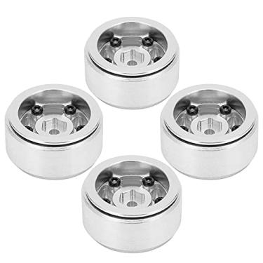 Imagem de 4pcs Rodas Beadlock Liga de Alumínio Pneus de Esteira de Cinco Raios Com Parafusos para Axial SCX24 9008 1/24 Carro de Controle Remoto Preto Aprimorado e Estabilidade para Seu