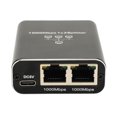 Imagem de Divisor Gigabit Ethernet 1 a 2, Divisor de Rede de Alta Velocidade de 1000 Mbps Com Cabo de Alimentação USB para Cat5 5e 6 7 8, Divisor LAN Com Cabo USB, Divisor RJ45, Divisor de