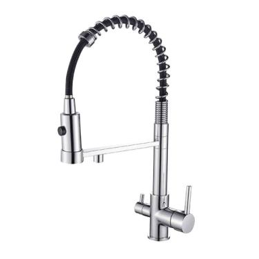 Imagem de Torneiras de cozinha pretas, escova de níquel, torneira misturadora de cozinha, torneira com sensor, filtro de água quente e fria, purificador de água, cromado