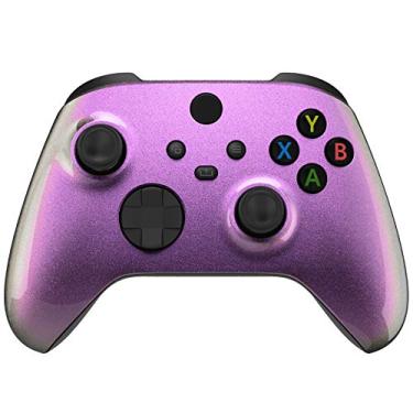 Imagem de eXtremeRate Capa de substituição para controle Xbox Series X e S – Personalize seu controle – Capa personalizada dourada vermelha camaleão para jogos placa frontal para controle Xbox Core