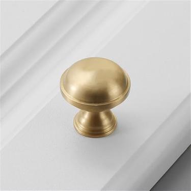 Imagem de Puxador de gaveta de porta de armário de latão com furo único, moderno, simples e moderno, americano, simples, cobre puro, dourado, escovado, dourado 5399
