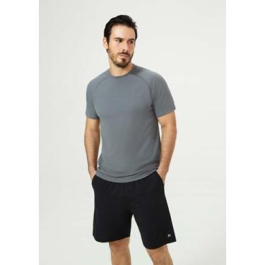 Imagem de Camiseta Esportiva Masculina Manga Curta Raglan - Hering, G, Cinza