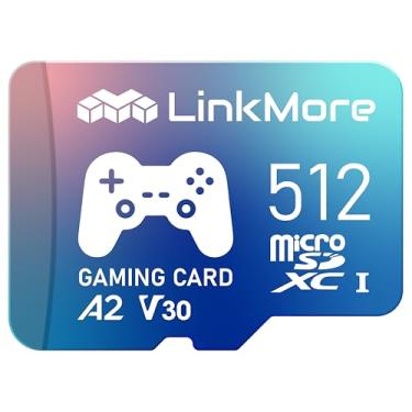 Imagem de LinkMore Cartão Micro SDXC para jogos de 512 GB, A2, UHS-I, U3, V30, Classe 10, velocidade de leitura de até 160 MB/s, velocidade de gravação de até 120 MB/s, adaptador SD incluído (XV23 PRO)